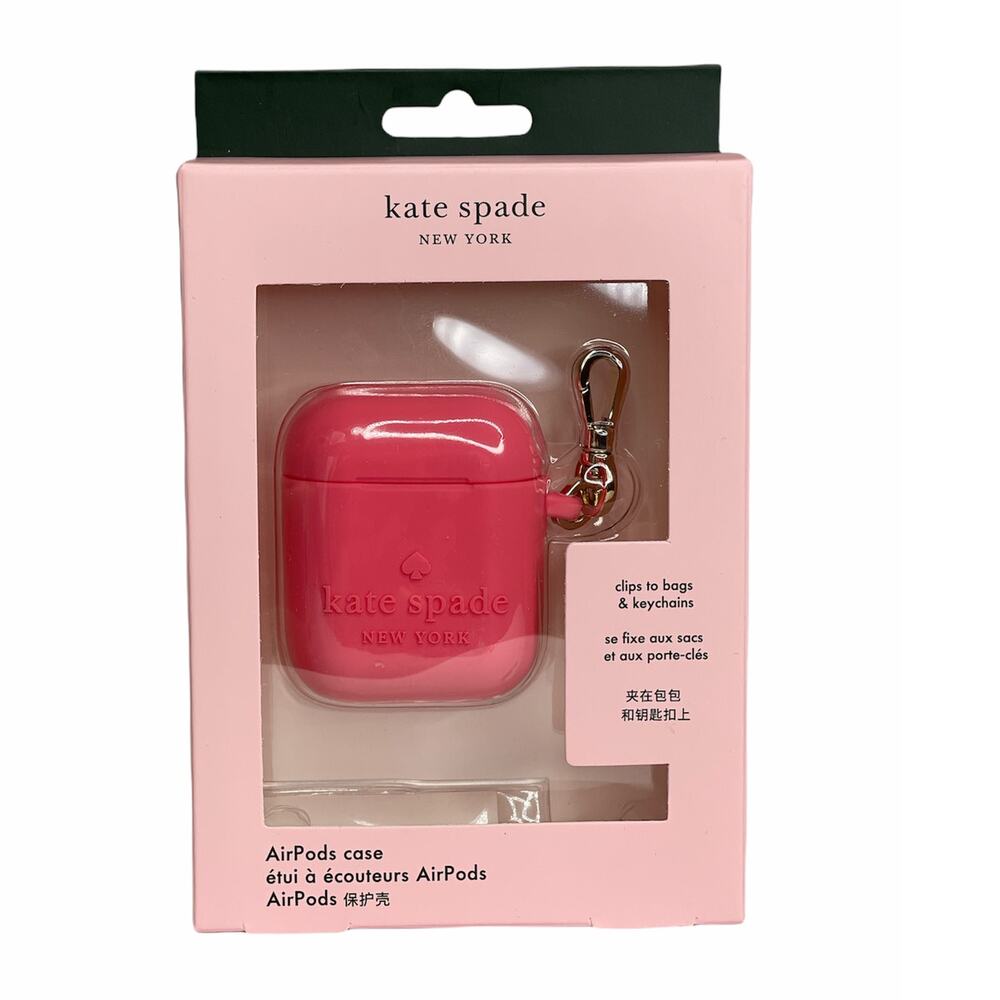 Kate Spade embossed silicone kate spade logo airpods case Panache Pink
